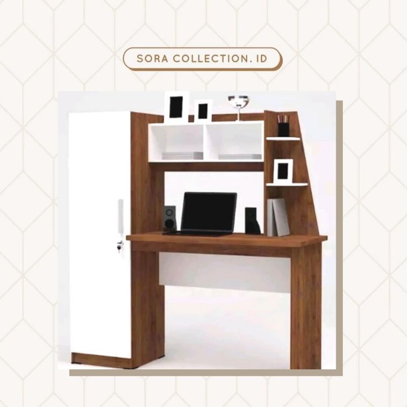 Meja Belajar + Lemari Model Minimalis / Meja Tulis / Meja Kerja / Meja Laptop