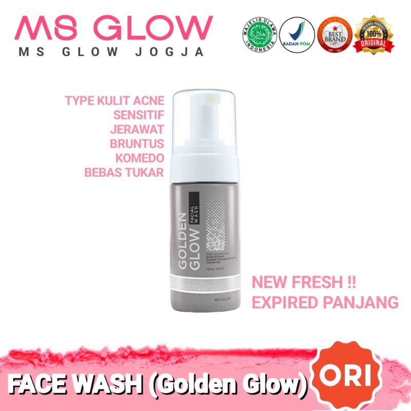 Golden Glow Ms Glow Face Wash Ms Glow Sabun Cuci Muka Facial Wash MsGlow Jogja Kulit Sensitif Jerawa