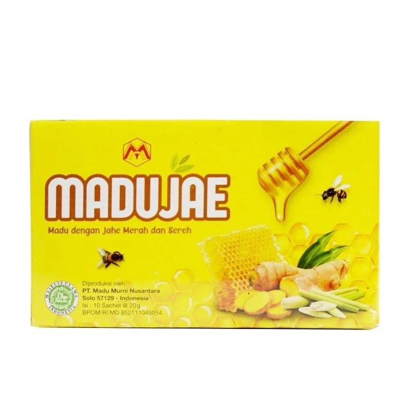 

MADUJAE madu dengan jahe merah dan sereh BOX isi 10 sachet x 20 gram