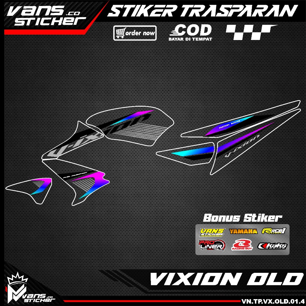 Stiker StripingTrasparan Uv VIXION OLD LAMA 2008 2012 Variasi Vixion Lama