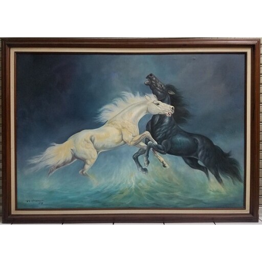 Lukisan Sepasang Kuda Karya DS Chandra 1994