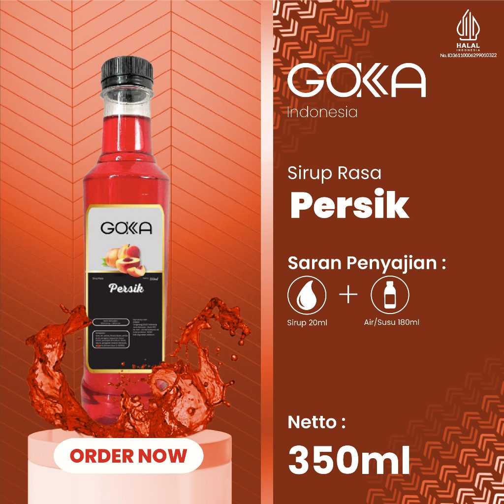 

Minuman Gokka Sirup Rasa Persik / Syrup Persik Gokka 350ml