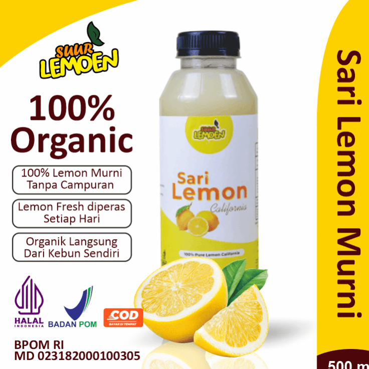 

XDFQ0634 Sari Lemon / Air Lemon Murni / Minuman Diet 250ml - 500ml | Lemon California By Suur Lemoen ID
