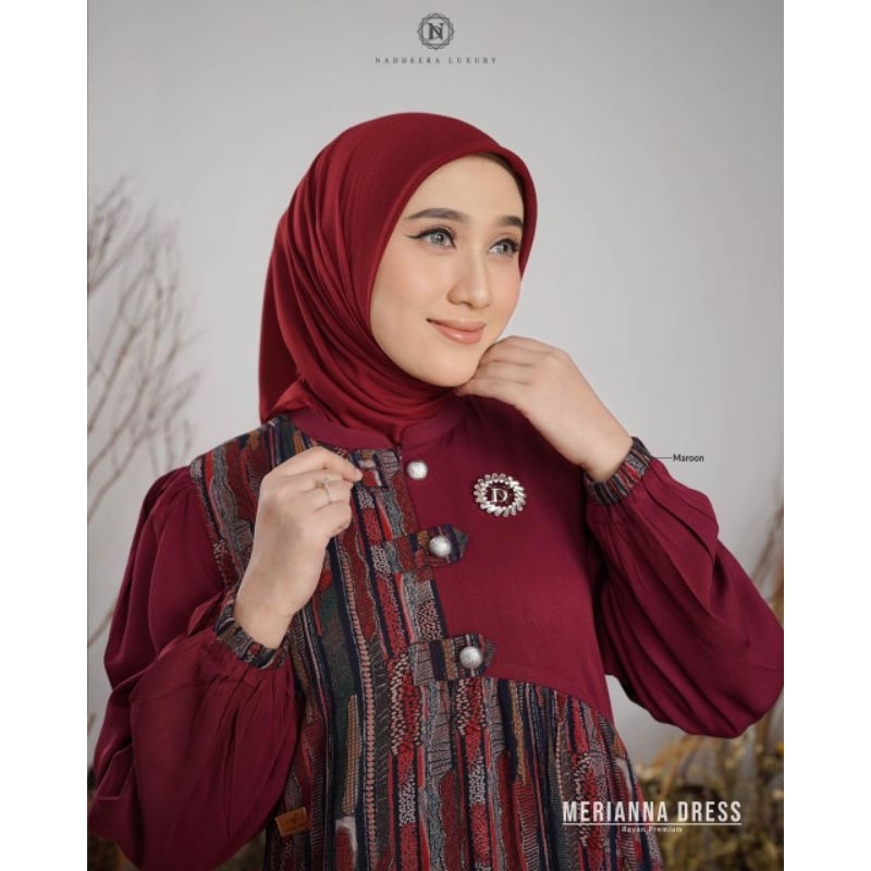 MERIANNA DRESS 🆕 COD ▪️TERBARU  GAMIS SALUR BY NADHEERA LUXURY