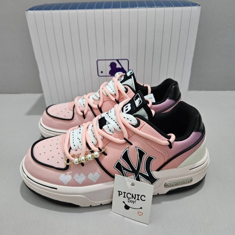 SNEAKERS YANK3S MLB CHUNKY VALVET PINK JOGGER