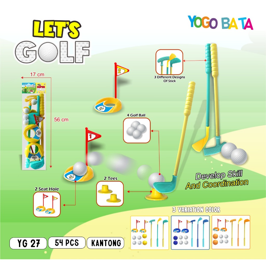 MAINAN EDUKASI ANAK GOLF PLAY SET / MAINAN STIK GOLF ANAK OLAHRAGA