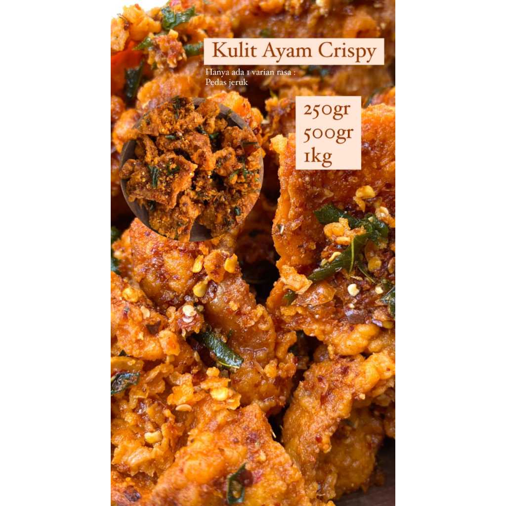 

KULIT AYAM CRISPY 100gr (2 Varian Rasa Original dan Cabe Merah)