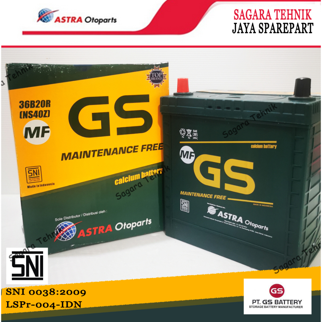 AKI KERING GS ASTRA GS MF NS40Z Avanza Xenia  Rush Grand Max Luxio Terios  35AH 35 AMPERE MAINTENANC