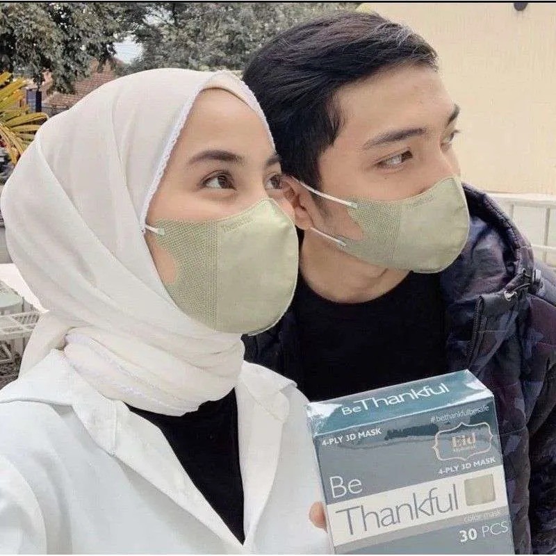 Thankful Face Mask Duckbill 3D 4Ply Surgical Mask - Isi 30pcs