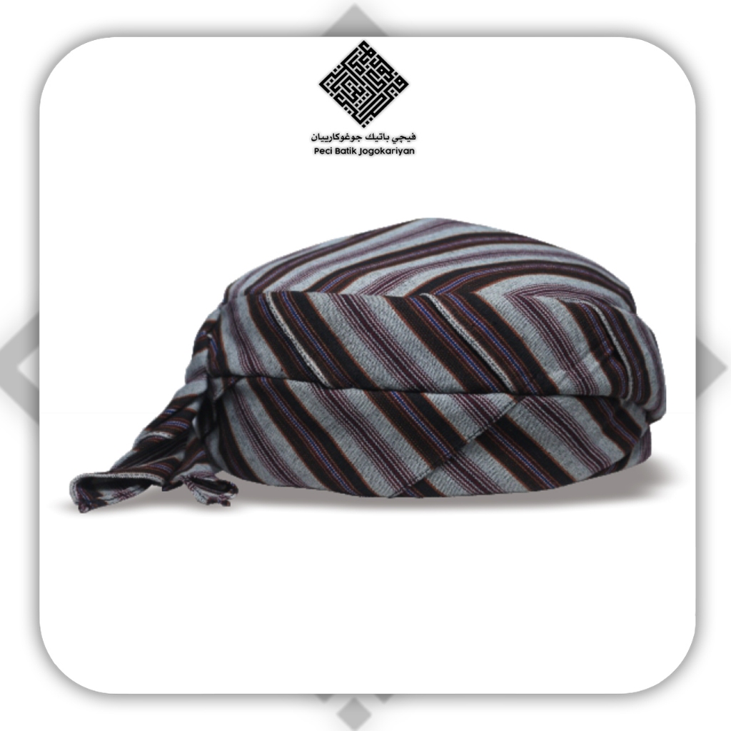 Peci Batik Jogokariyan Motif Lurik Wungu Original