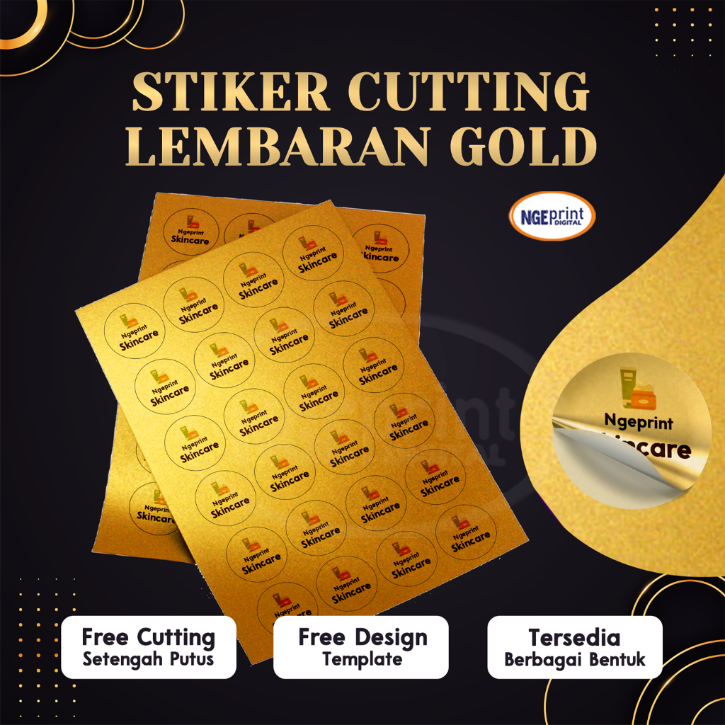 

STIKER GOLD [FREE DESIGN & CUTTING] STIKER LOGO / LABEL KEMASAN A3+