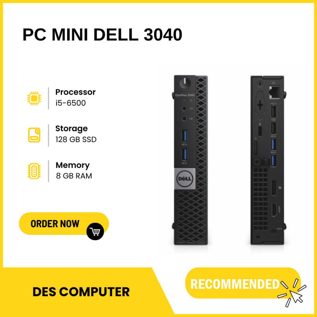 Komputer Pc Mini DELL OPTIPLEX 3040 i7 Gen 6 Ram 8 Ssd 256 Murah Bergaransi (VARIAN)
