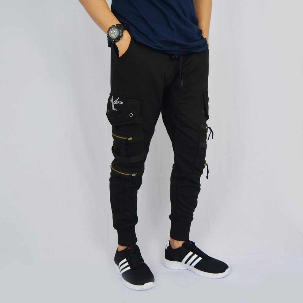 celana Jogger double zipper / celana Jogger pria/celana Jogger pants