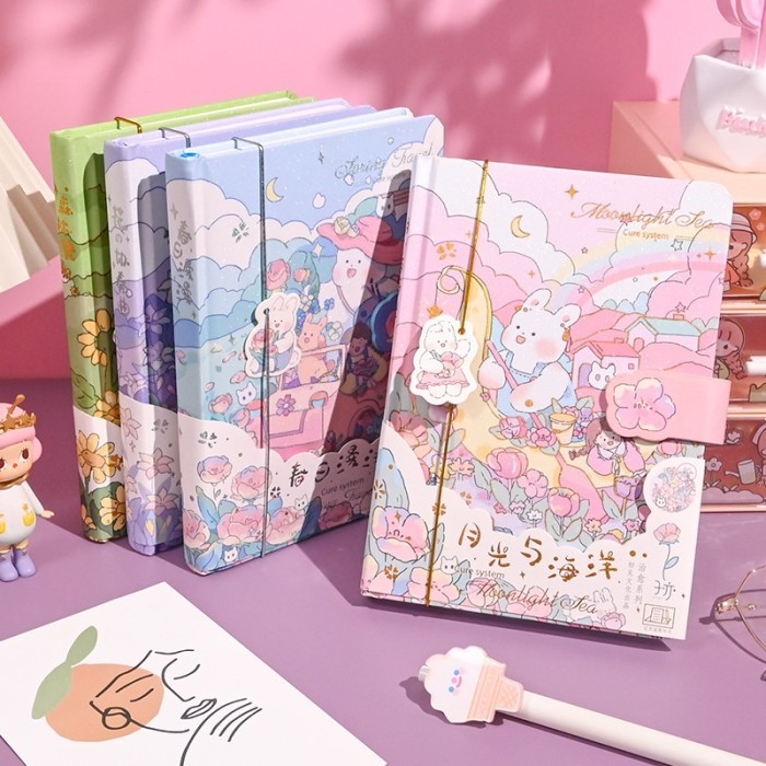 

Thala-Buku Diary Tebal Kertas Berwarna dengan Penutup Magnet Rabbit Timbul