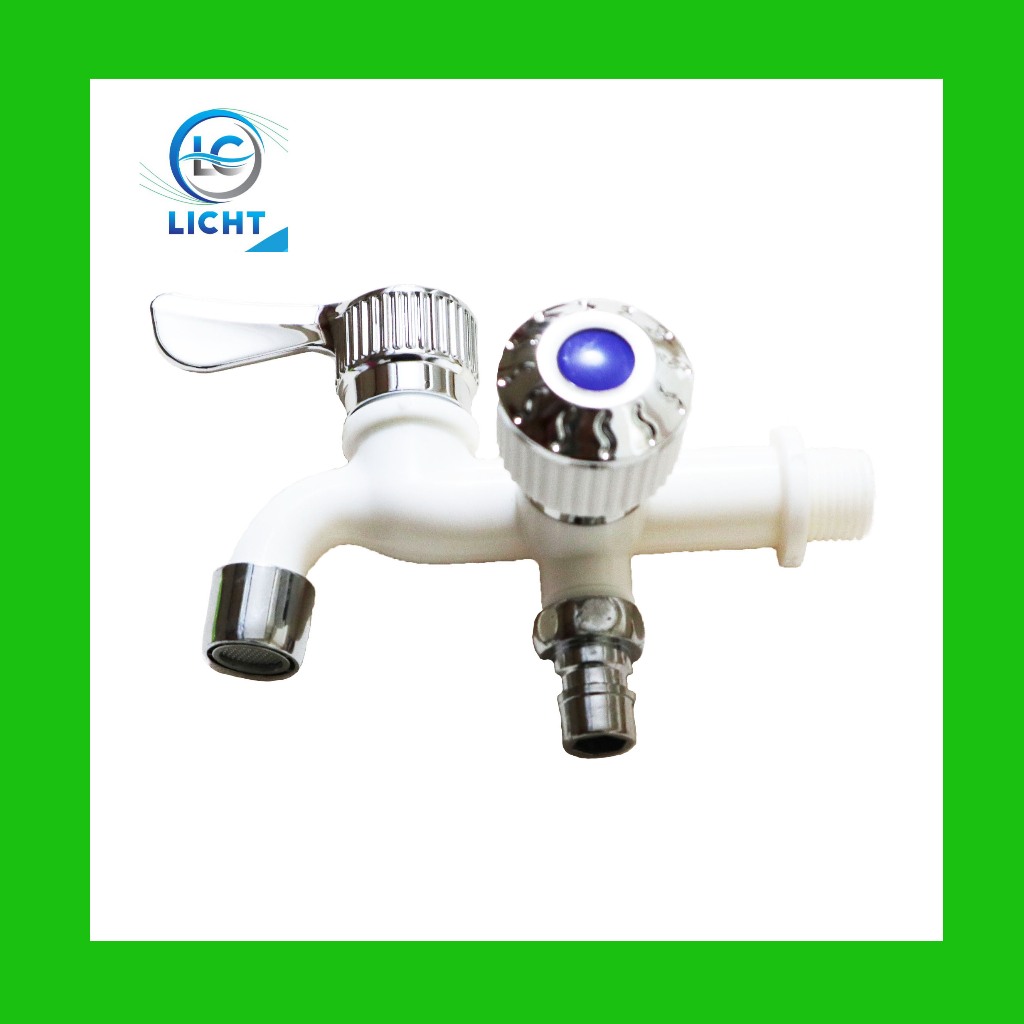 LICHT Keran Kran Plastik ABS Cabang 1/2 " Taman Mesin Cuci Shower