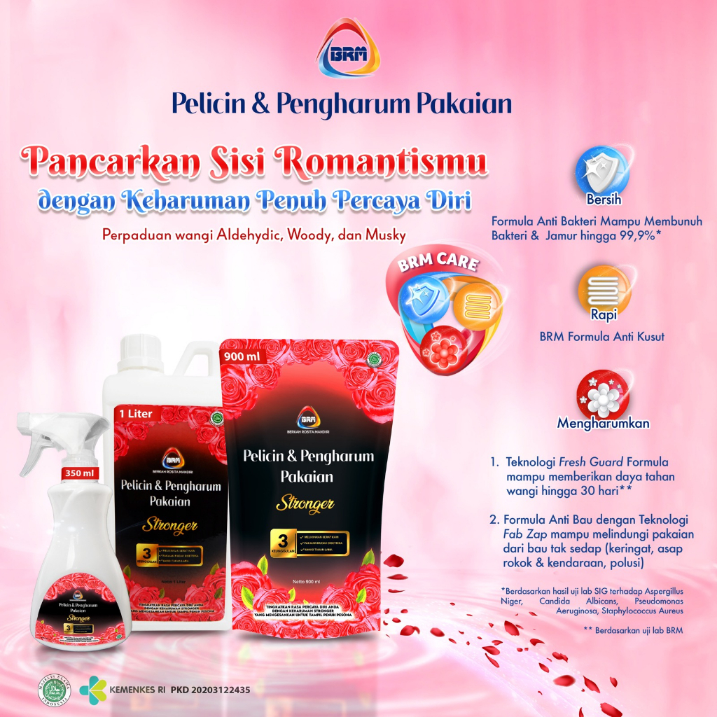 IDOLMART BRM Pelicin & Pengharum Pakaian Refill 900 ml Pewangi Loundry Orinal