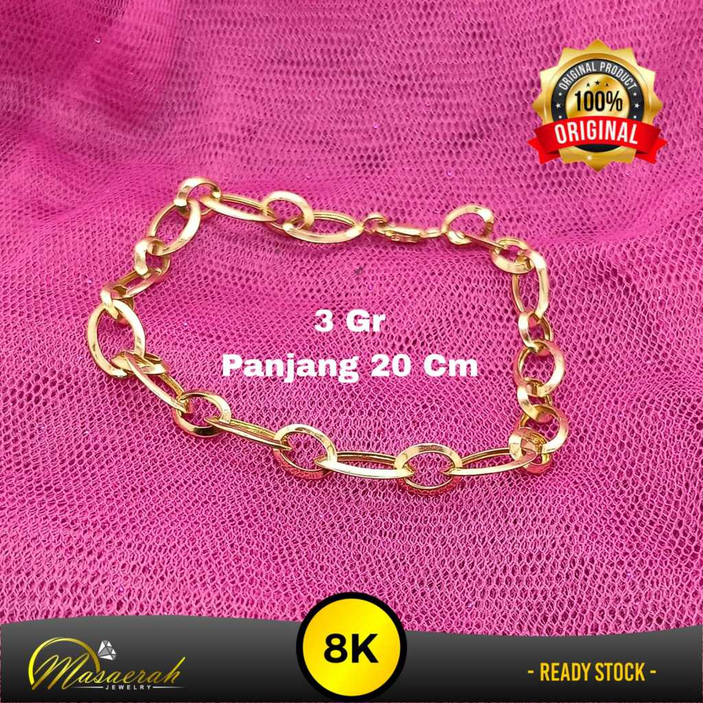 Gelang Emas 8K -  3  gram Kadar 375 -2001
