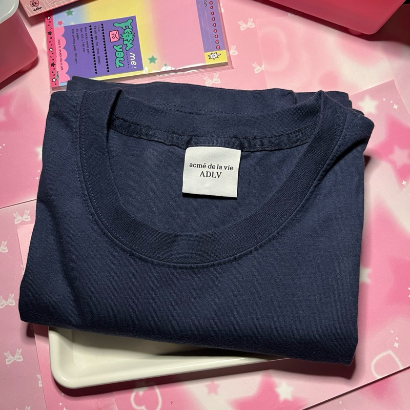 [ORI] ADLV – acme de la vie Basic Logo SEASON2 Short Sleeve T-Shirt Navy Blue | preloved