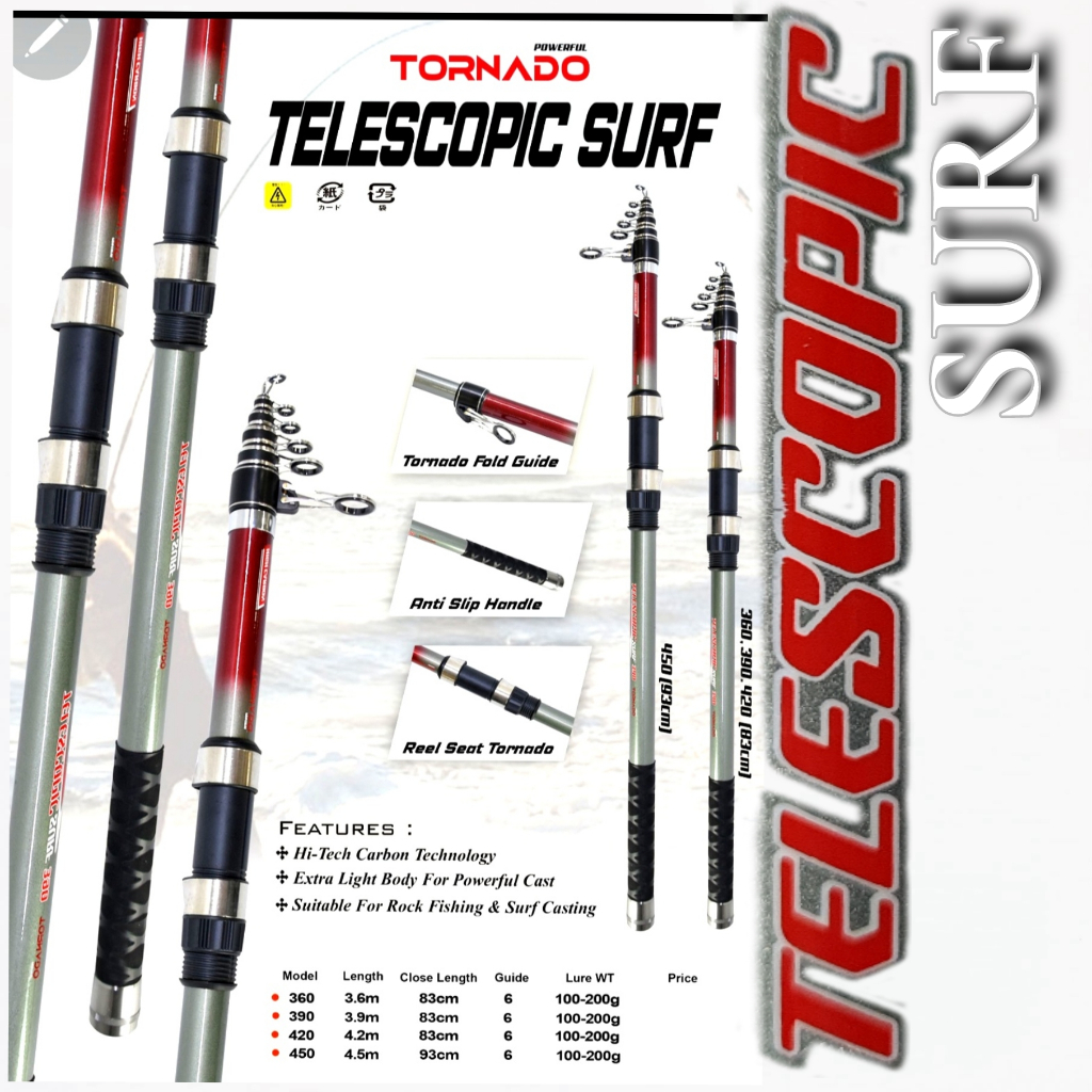 joran pasiran TORNADO TELESCOPIC SURF