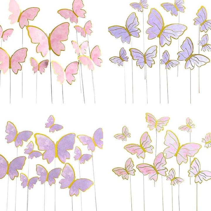 

Dijual 10 potong topper kupu-kupu 3D / butterfly hiasan dekorasi kue