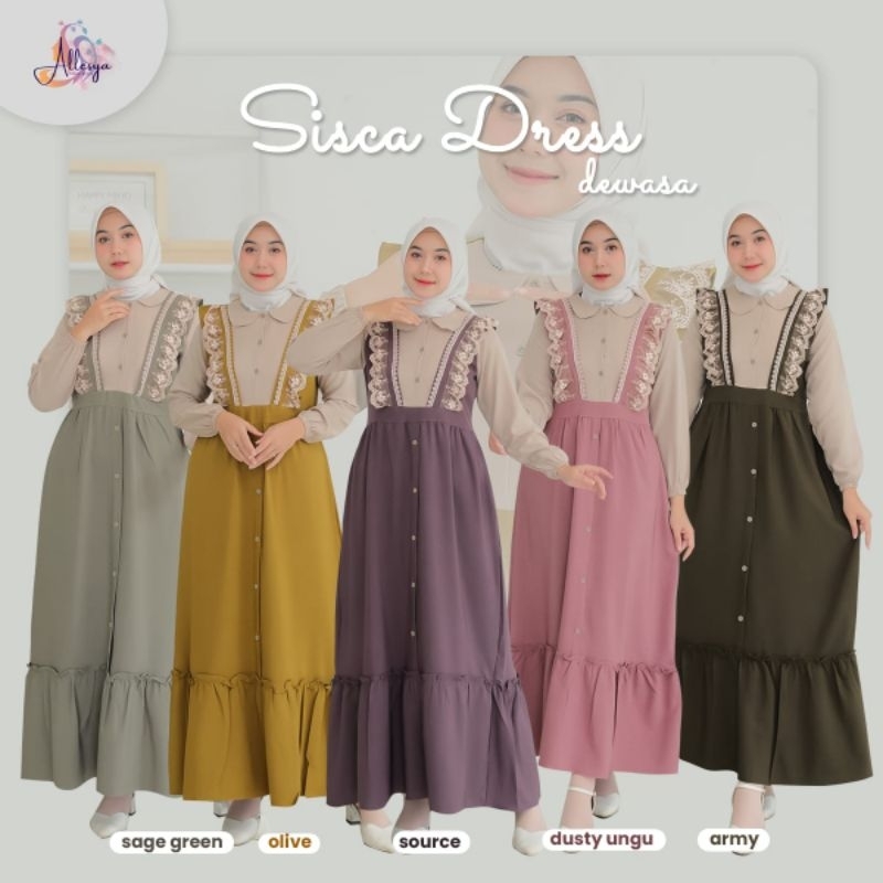 SISCA DRESS COUPLE ORI ALLEYA TERMURAH / GAMIS SISCA COUPLE IBU ANAK