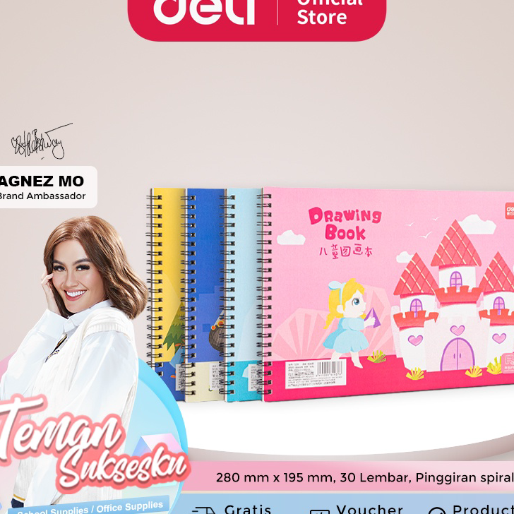 

➨➤✹✴ Deli Cute Painting Book / Buku Gambar Design Lucu 100g 30 lembar 73351