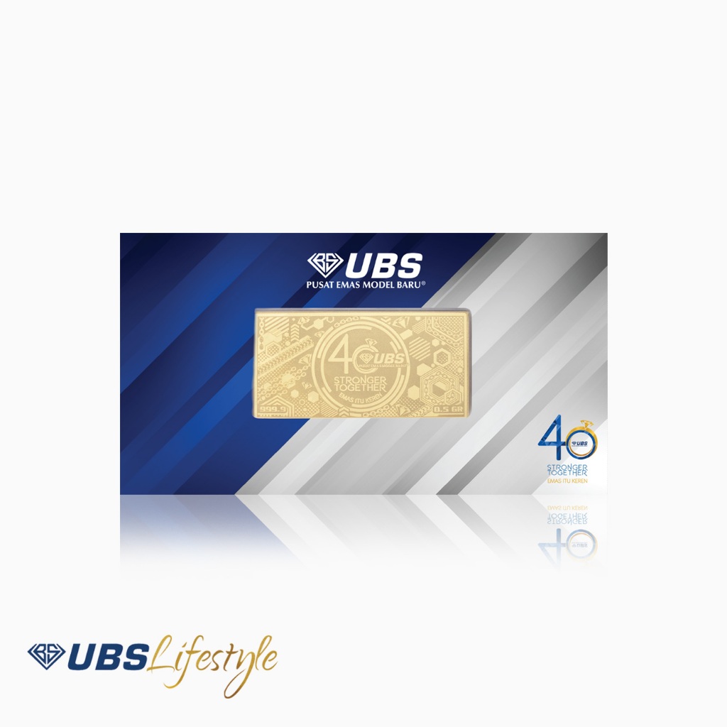 Angpao Emas UBS 0.2 / 0.5 gram Edisi Spesial 40 tahun (40th anniversary) 24k 999.9