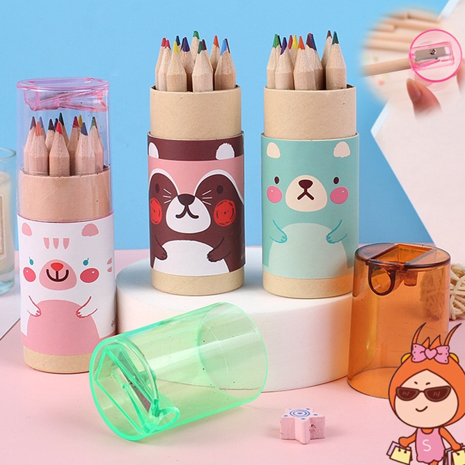 

☊↕⁑ Reseller Welcome - S5735 Pensil Warna 12 IN + Serutan / Pensil Warna Warni / Pensil Warna Karakter Kemasan Tabung Murah Import / Pencils High Quality Produk