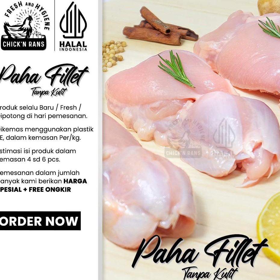 

TRWM1637 Daging Ayam Paha Fillet Boneless (Tanpa Kulit) - Fresh 1kg