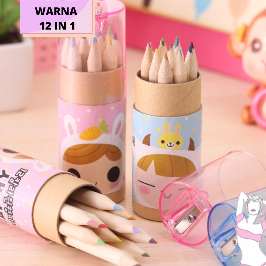 

Kirim Langsung SS Pensil Warna 12 IN 1 + Serutan Pensil Color Pencils Quality Pensil Warna Karakter Kemasan Tabung Murah Buruan Beli