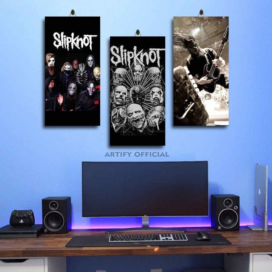 Dekorasi Dinding Jumbo Wallpaper Band Slipknot 15X30 / Dekorasi Kamar Jumbo Band Gambar Slipknot / H