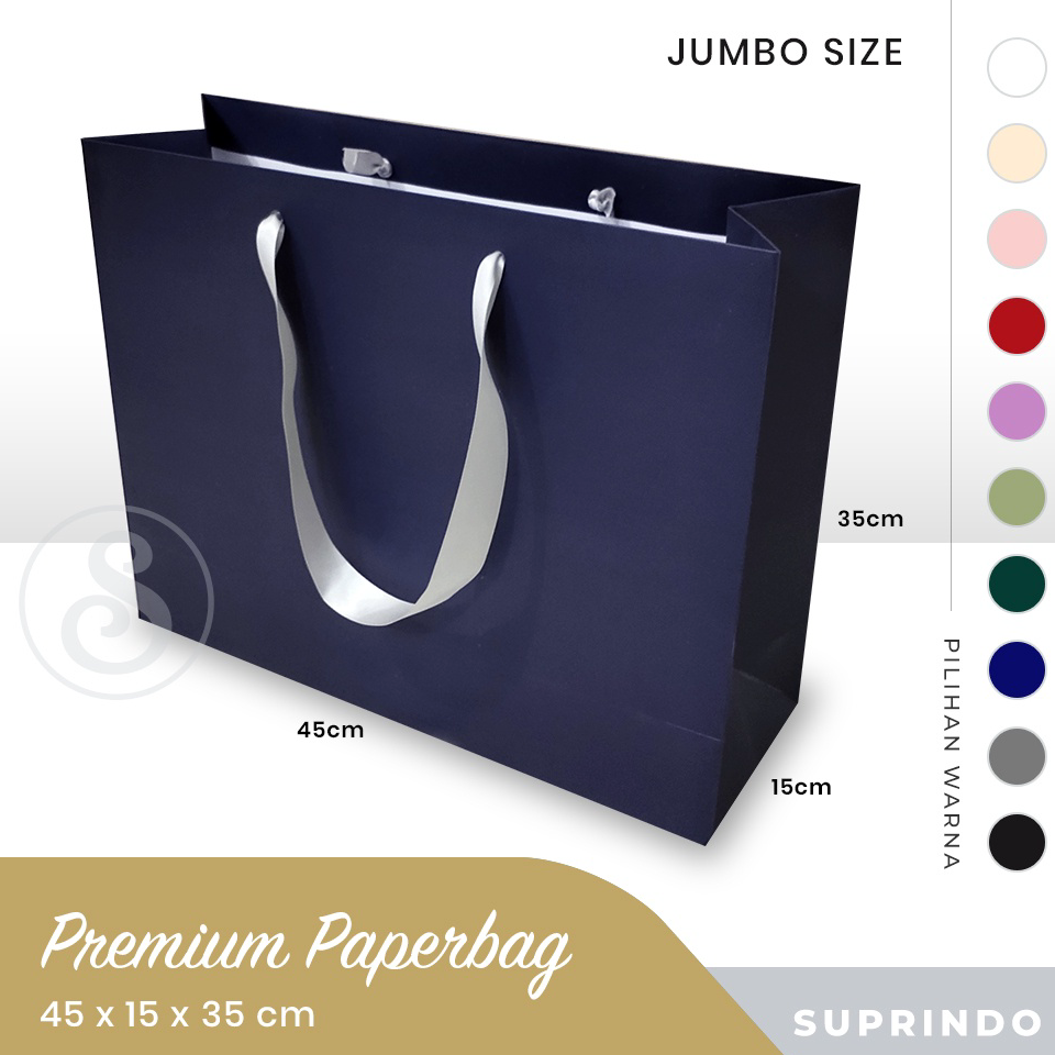 

Terbaru Premium Paper Bag Jumbo/Kantong kado uk. P45 x L15 x T35 cm