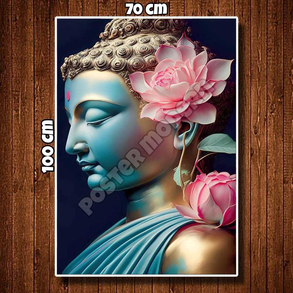 Walldecor Poster Buddha Art Ukuran Xtra Besar Code37 / Hiasan Dinding Tempel Tembok / Hiasan Dinding