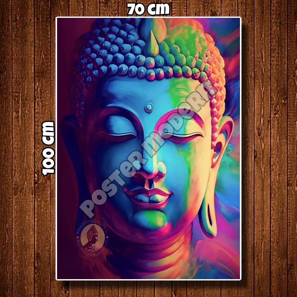 Walldecor Poster Buddha Art Ukuran Xtra Besar Code35 / Hiasan Dinding Tempel Tembok / Hiasan Dinding