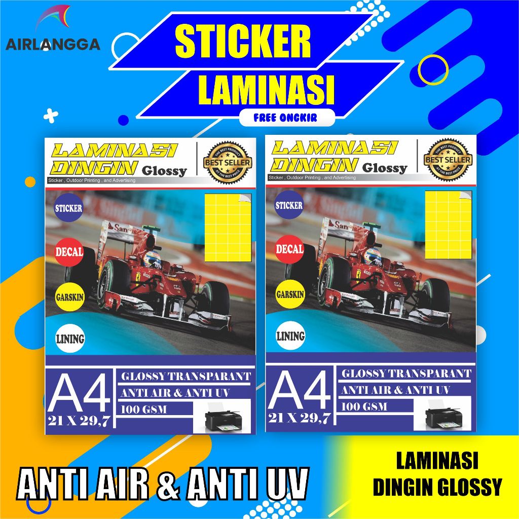 

Transparan Film Laminasi Dingin Glossy Anti Air & Anti Matahari