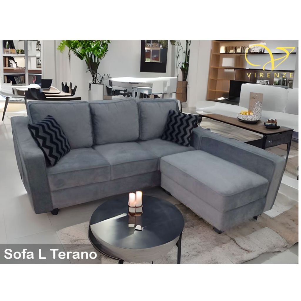 Sofa L Terano Virenze Sentul Jakarta Bogor Bekasi Cikarang Kawarang Tangerang Bandung Purwakarta Suk