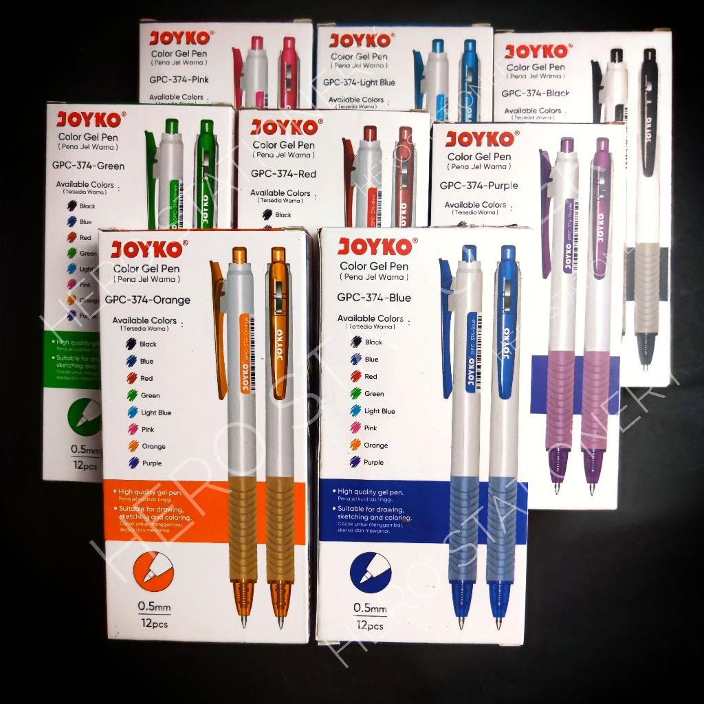 

SATUAN Pen pulpen gel warna joyko 0.5 mm GPC-374