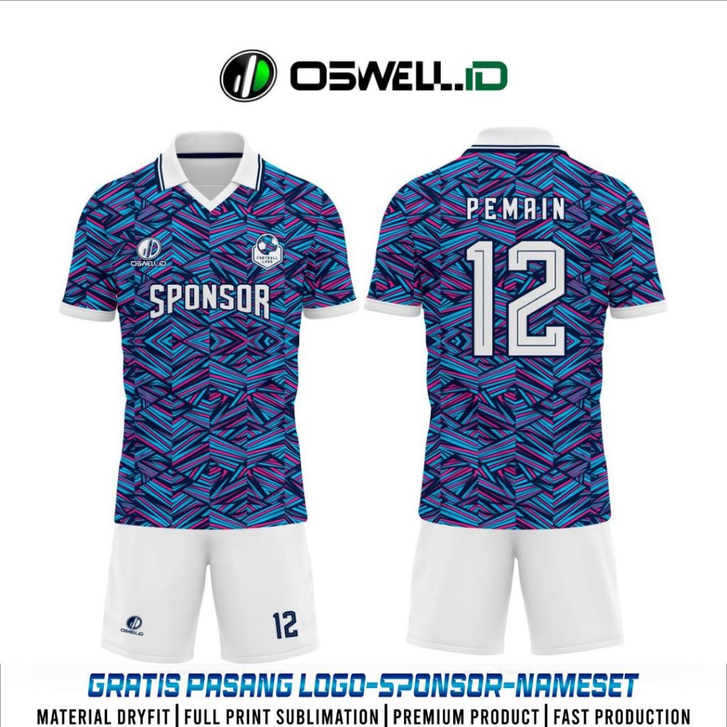 BAJU JERSEY FUTSAL DAN SEPAK BOLA FREE CUSTOM FULL PRINTING PREMIUM  [KODE OSWELL FO OS41]