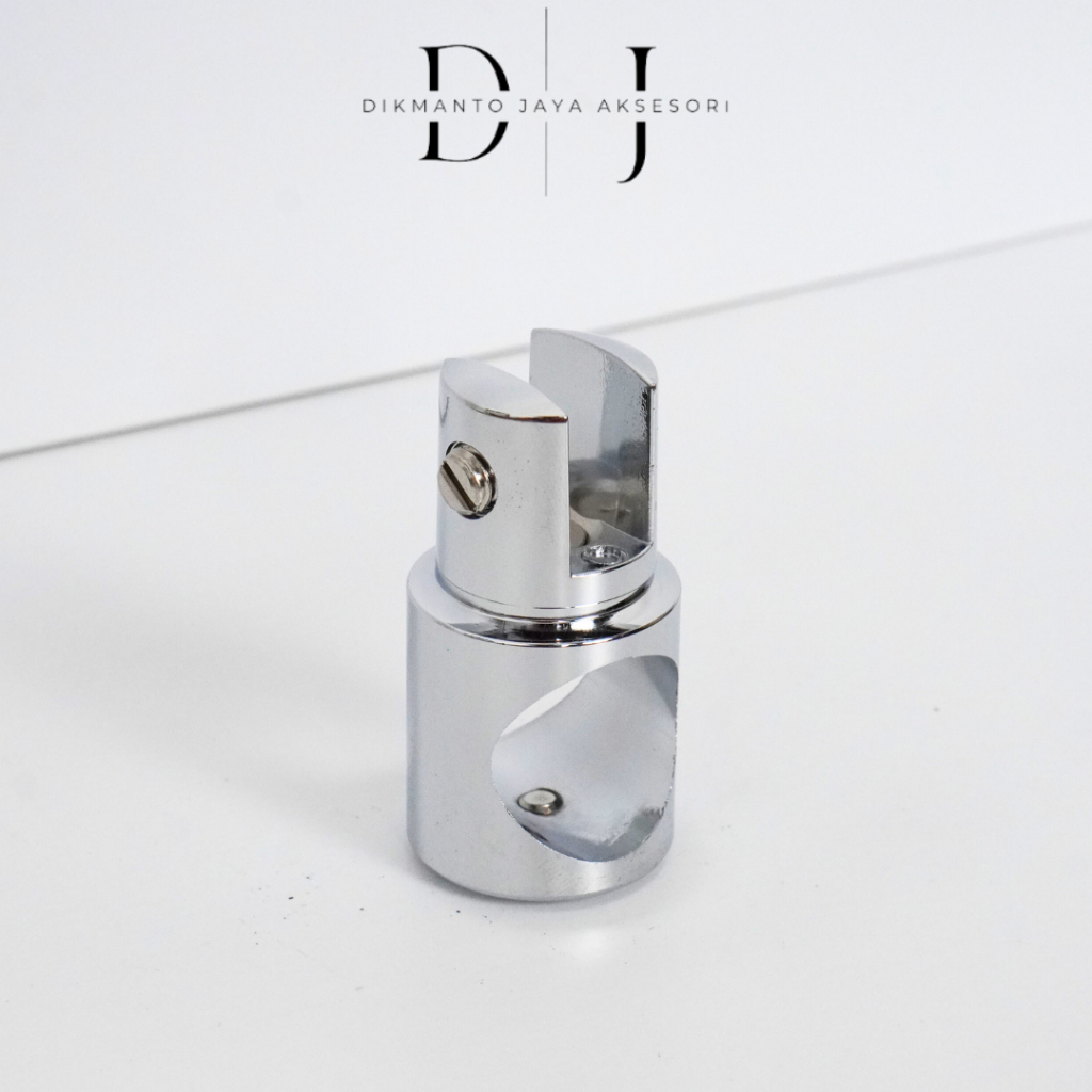 Konektor Pipa 1 Inch ke Kaca Zinc Alloy(Mirror)(Shower Pipa ke Kaca)(Braket)(Glass Clamp)