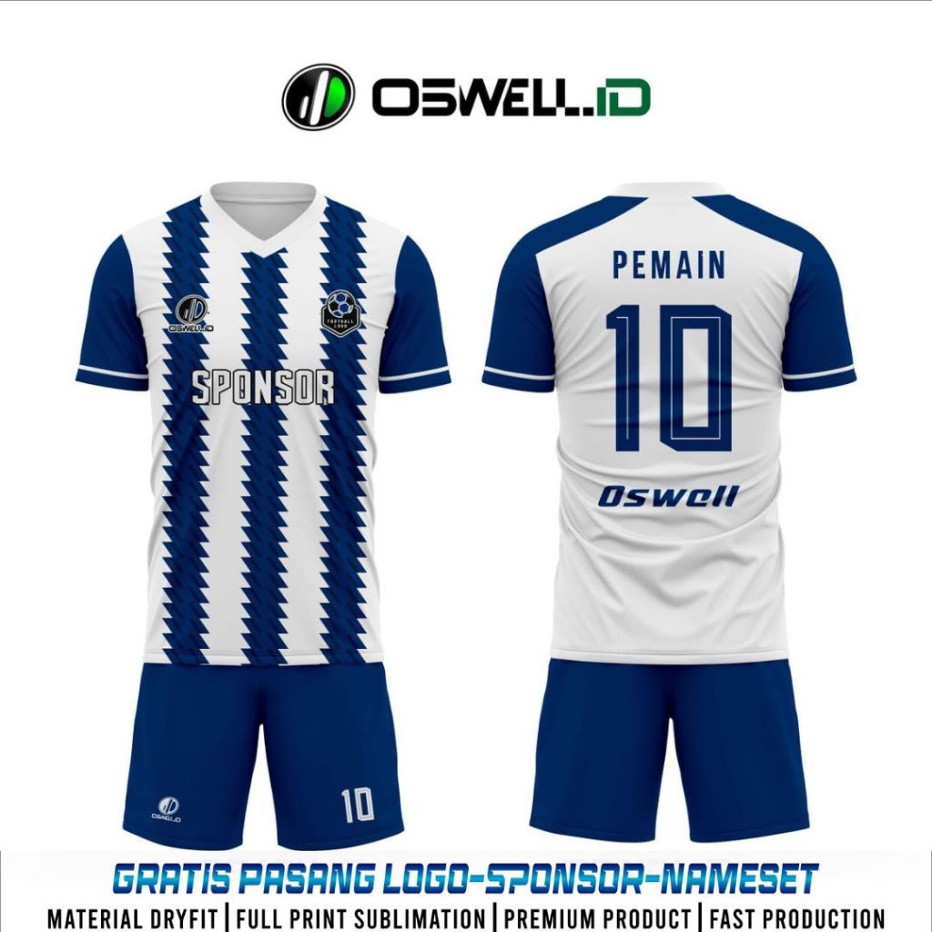 BAJU JERSEY FUTSAL DAN SEPAK BOLA FREE CUSTOM FULL PRINTING PREMIUM  [KODE OSWELL FO OS50]