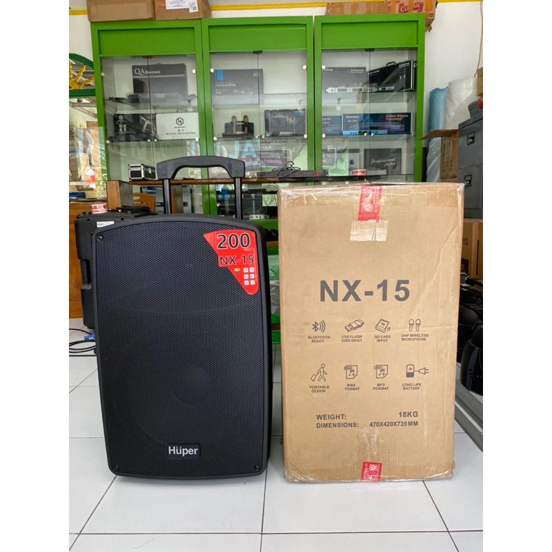 Speaker Aktif Portable HUPER NX15 NX 15 Inch Original TERBAIK