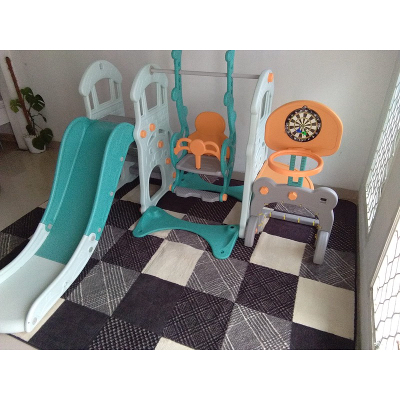 Preloved parklon 5in1 castle slide n swing