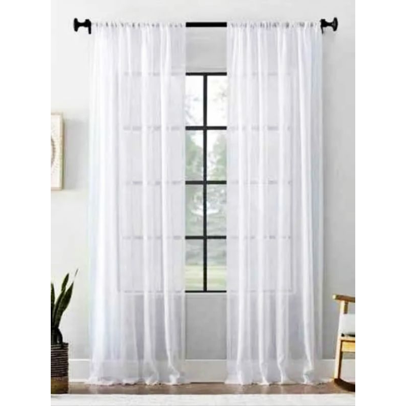 Gorden Jendela Putih Dalaman Gorden Tirai Jendela Vitrase Gorden Polos Tinggi 250 Serut