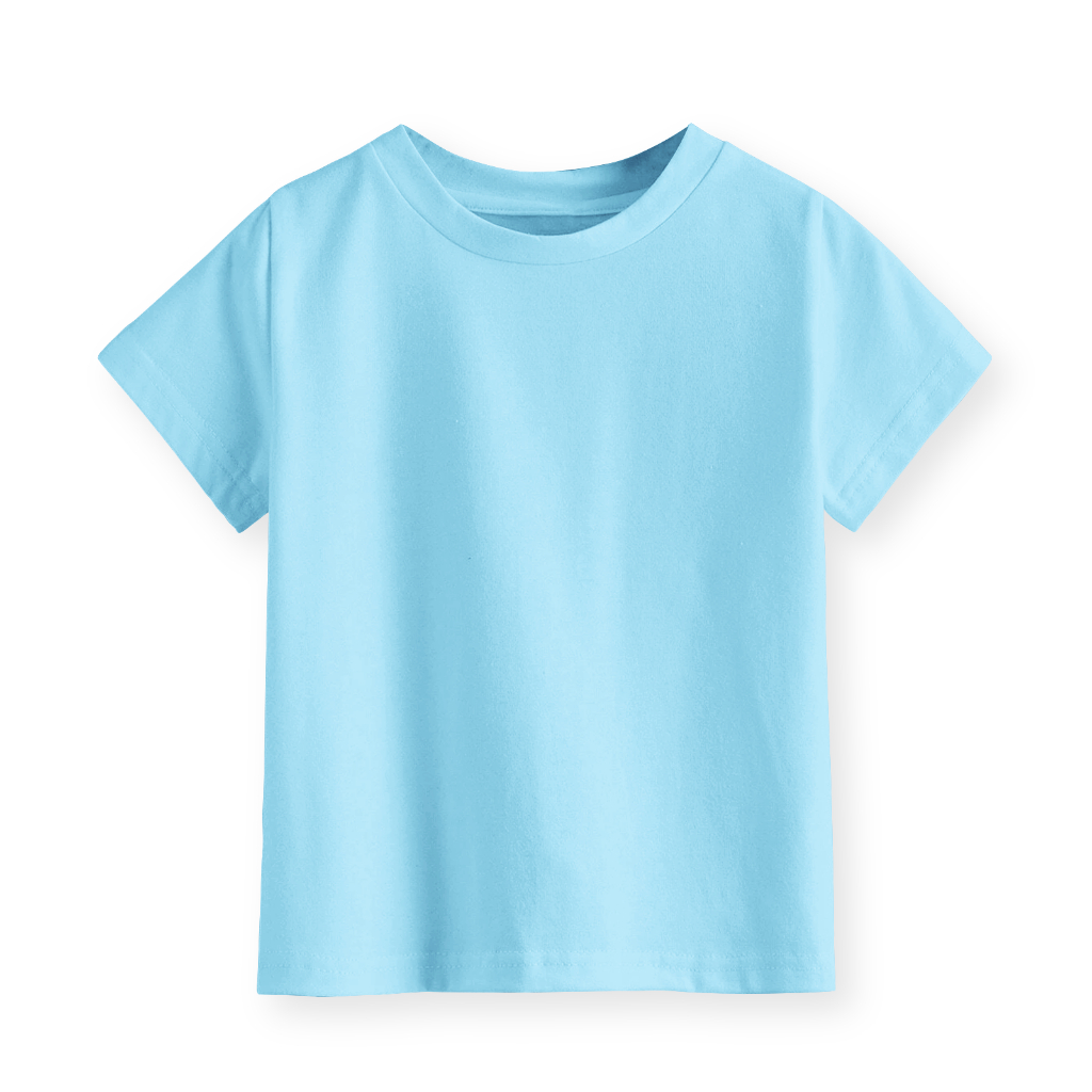 Kaos Polos Anak Laki-laki dan Perempuan Unisex Lengan Pendek  Warna Biru Muda