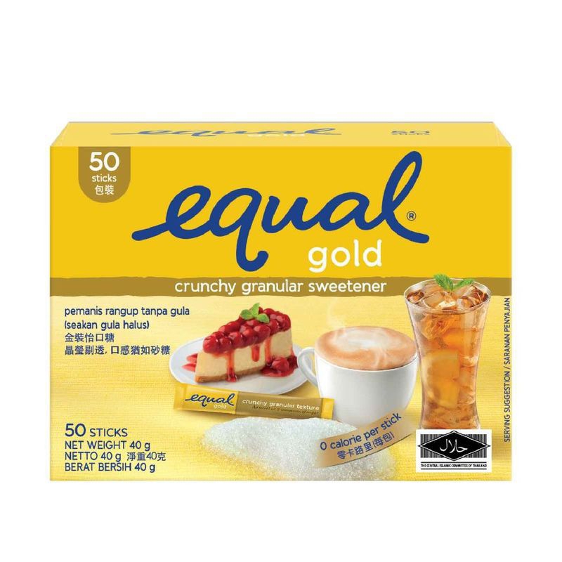 

Equal Sweetner Gold, 50 sachet s gula untuk Diabetes