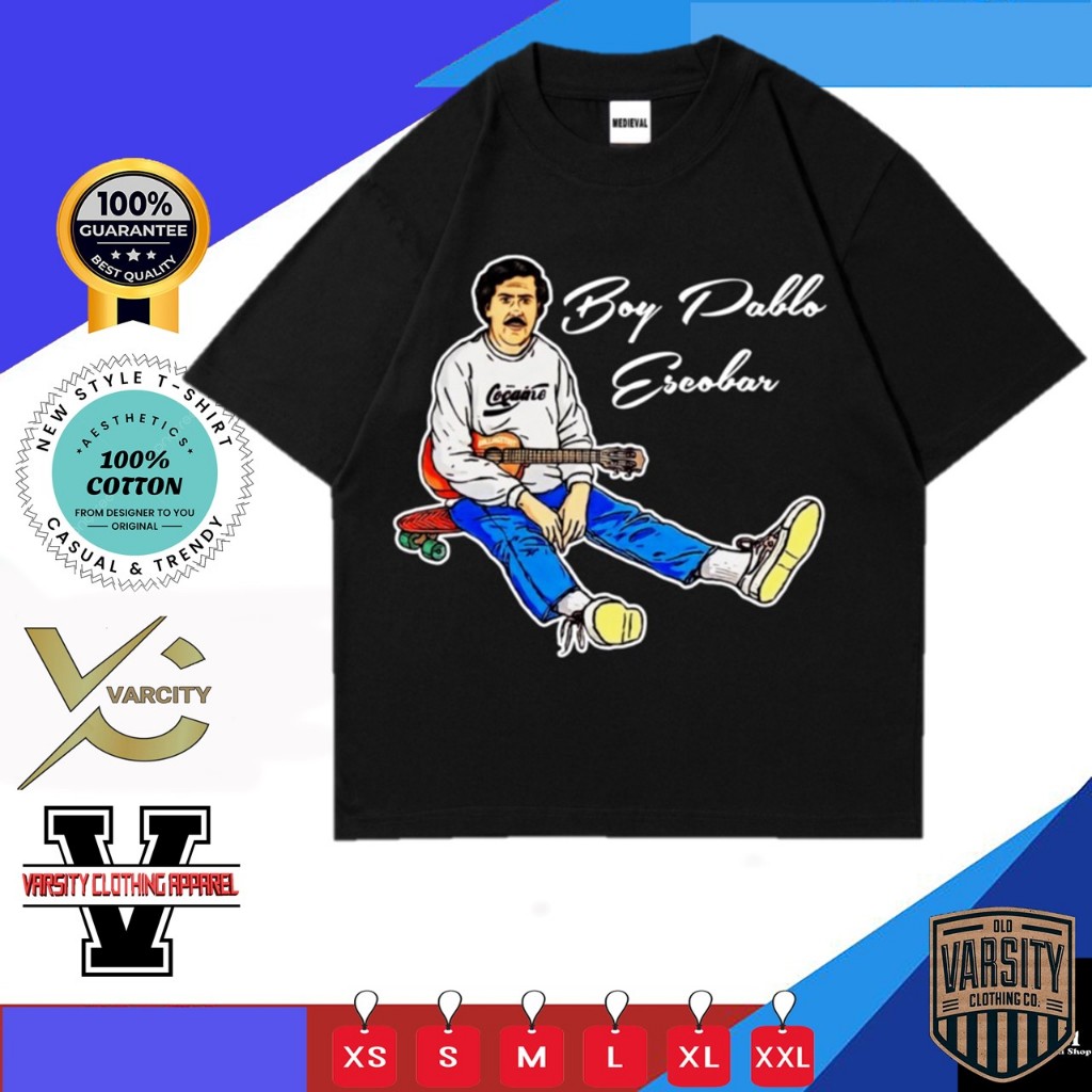 KAOS PRIA PABLO ESCOBAR BAJU PRIA KEREN BAHAN KATUN SABLON PREMIUM