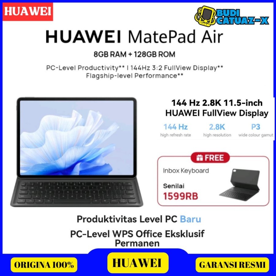 HUAWEI MATEPAD AIR TABLET RAM 8GB - 128GB GARANSI RESMI BY HUAWEI