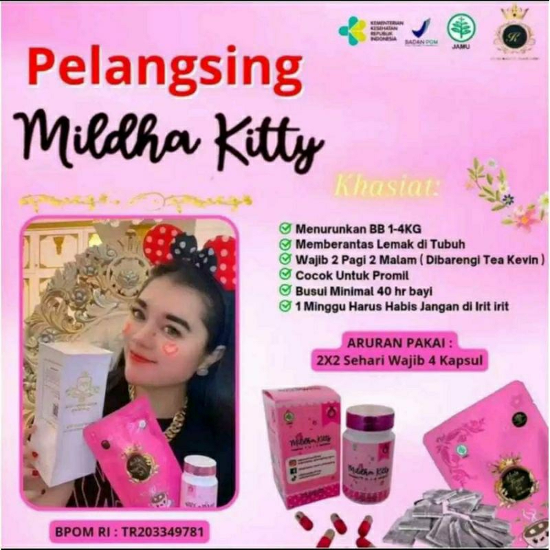 Mildhakitty Pil Pink Pelangsing Original Isi 30 Capsule