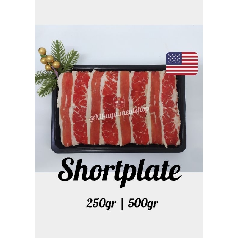 US SHORT PLATE 500gr fatty beef slice - daging sapi yoshinoya tipis yakiniku shabu2 shortplate