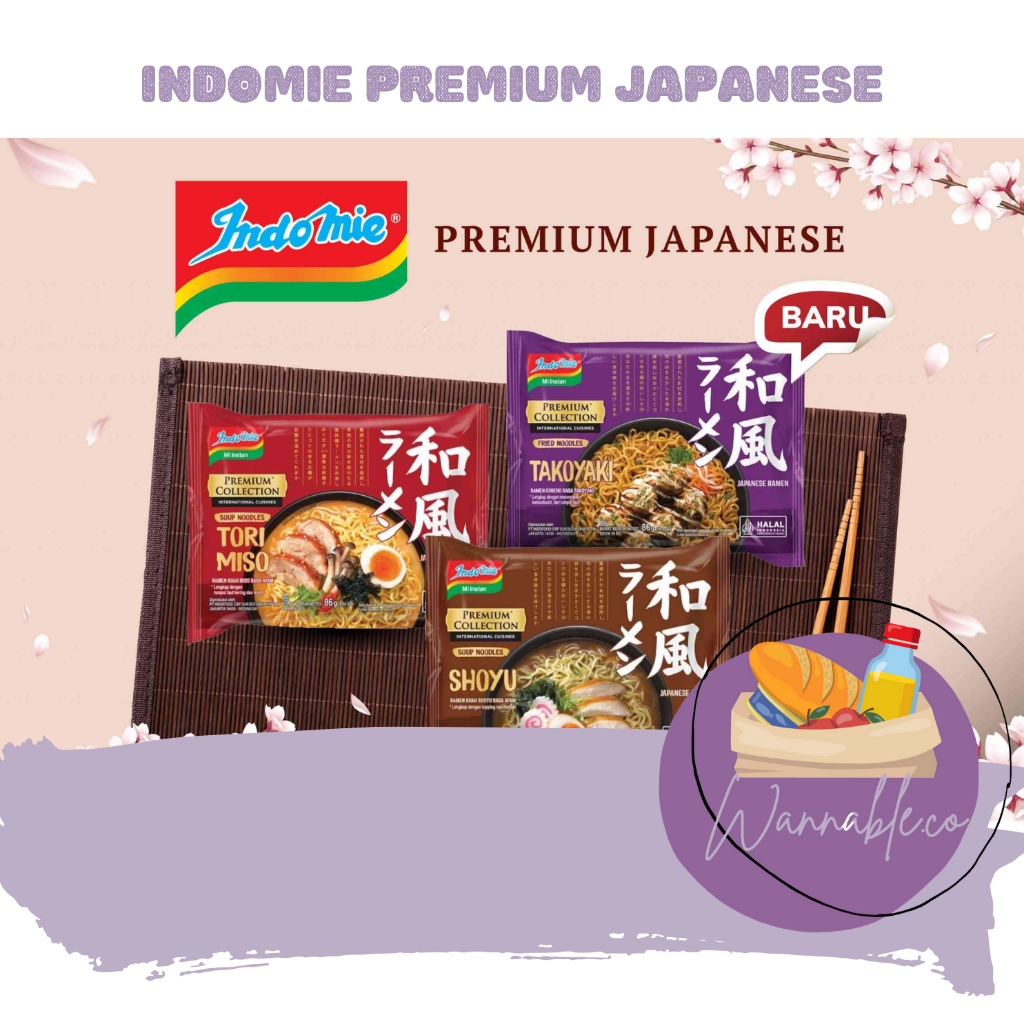 

INDOMIE PREMIUM JAPANESE TORIMISO, TAKOYAKI, SHOYU